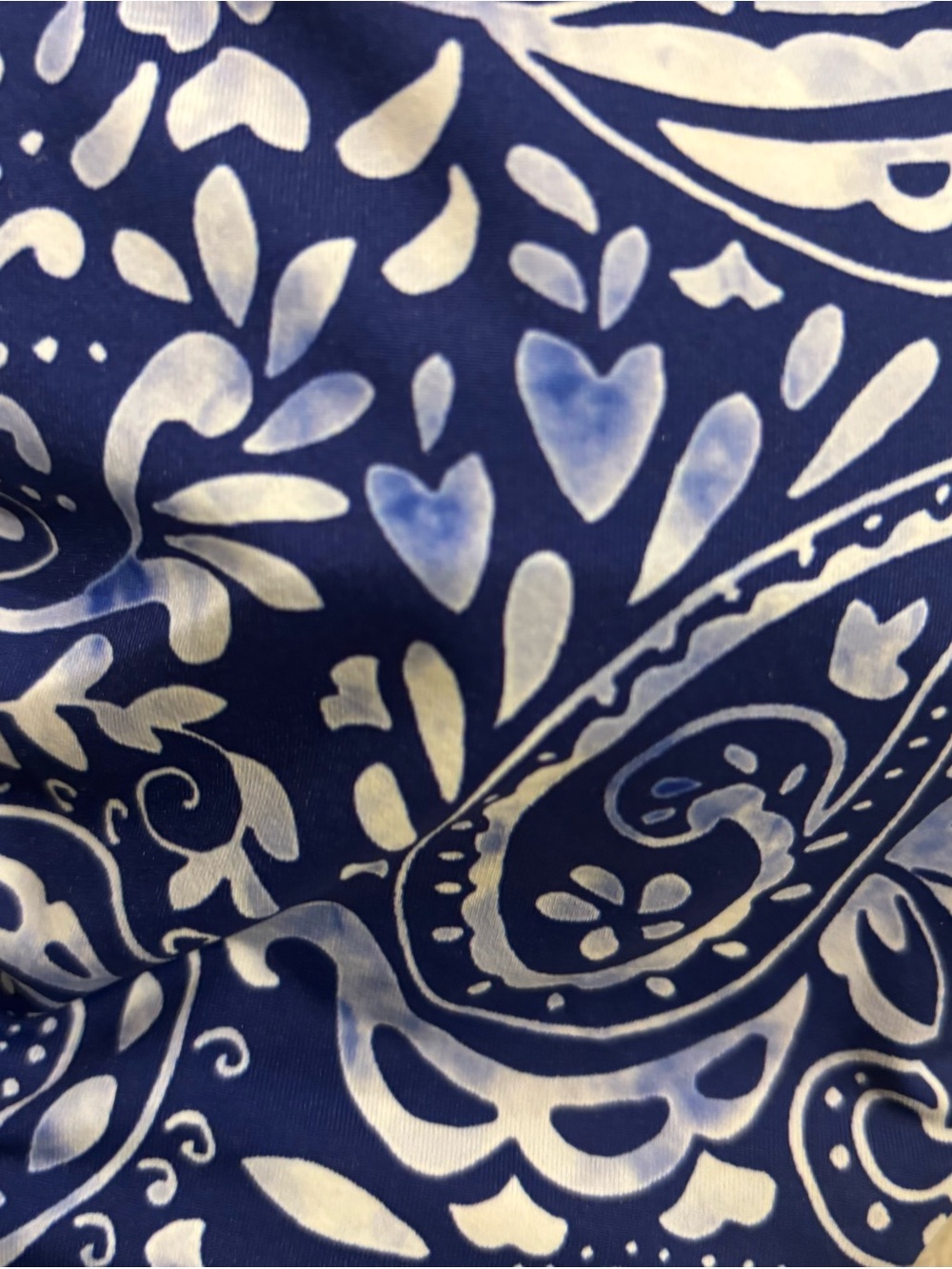 Sunsets Kaui Keyhole Tie-Front Bikini Top Marina Blue Paisley